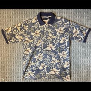 Van Heusen collares shirt, Large 100% cotton with floral design.